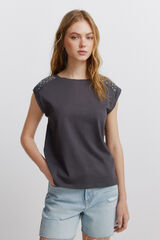 Springfield Folded sleeve T-shirt grey