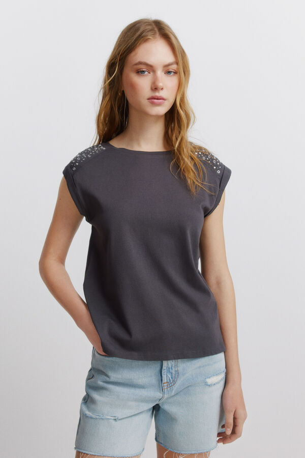 Springfield Folded sleeve T-shirt grey