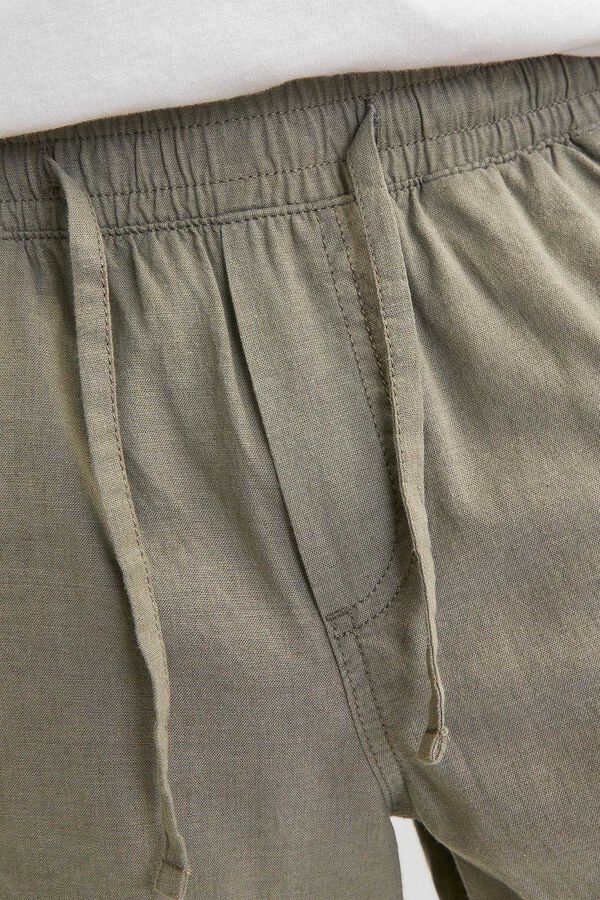 Springfield Jogger tapered fit con lino verde