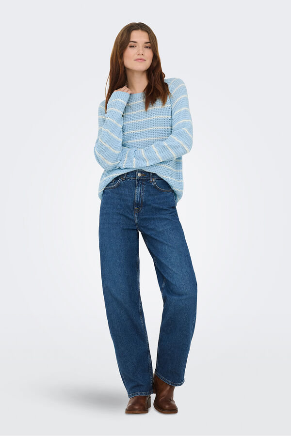 JDY Round neck jumper blue