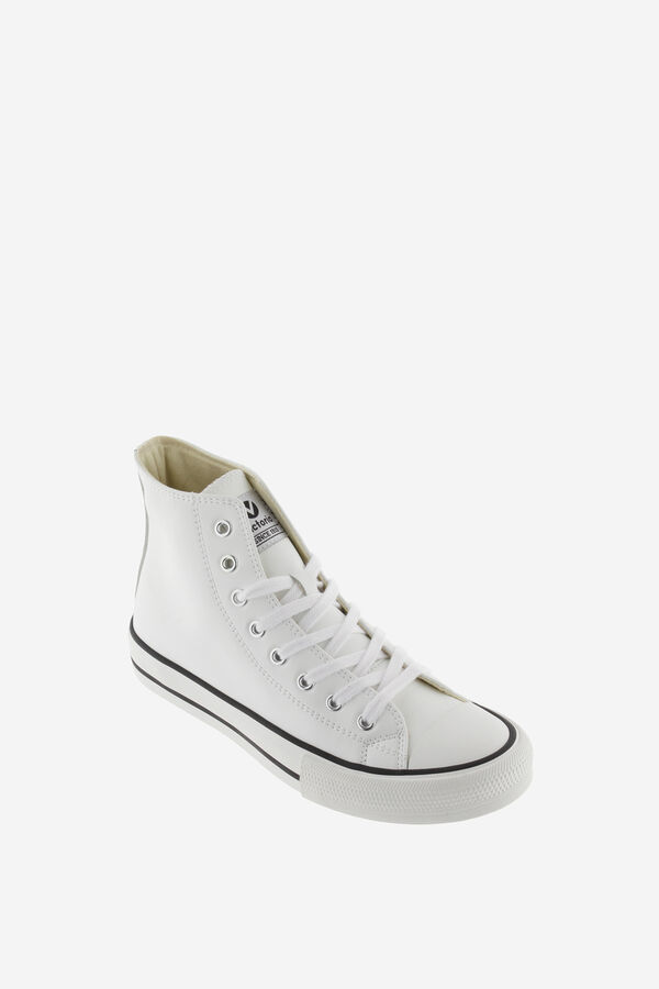 Springfield  leather effect high-top sneakers with white laces white