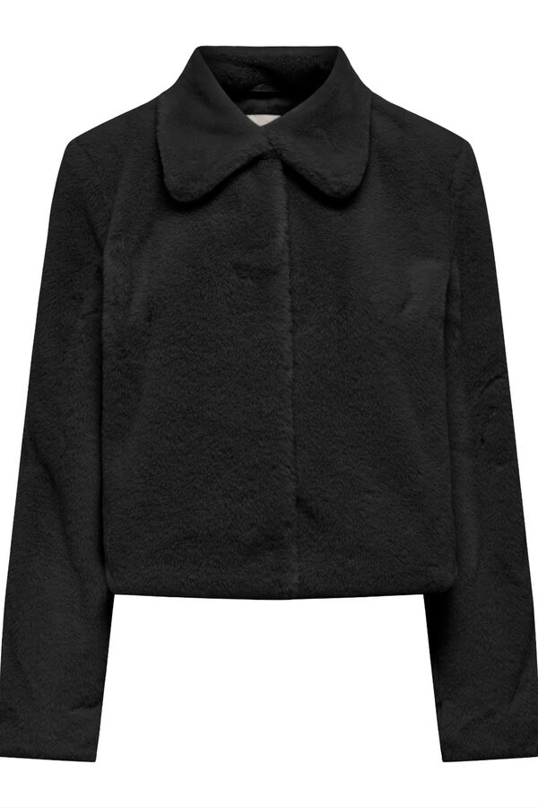JDY Chaqueta efecto pelo negro