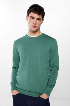 Springfield Osnovni pulover sa zakrpama na laktovima zelena