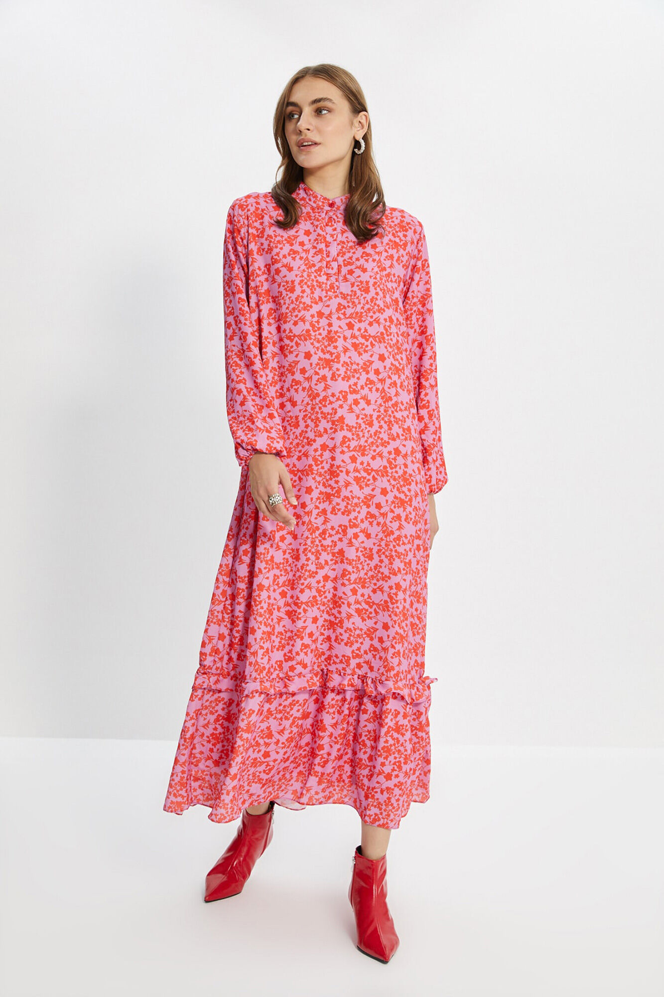 Trendyol Vestido maxi de manga comprida