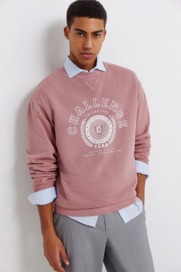 Springfield Sudadera tinte en prenda rosa