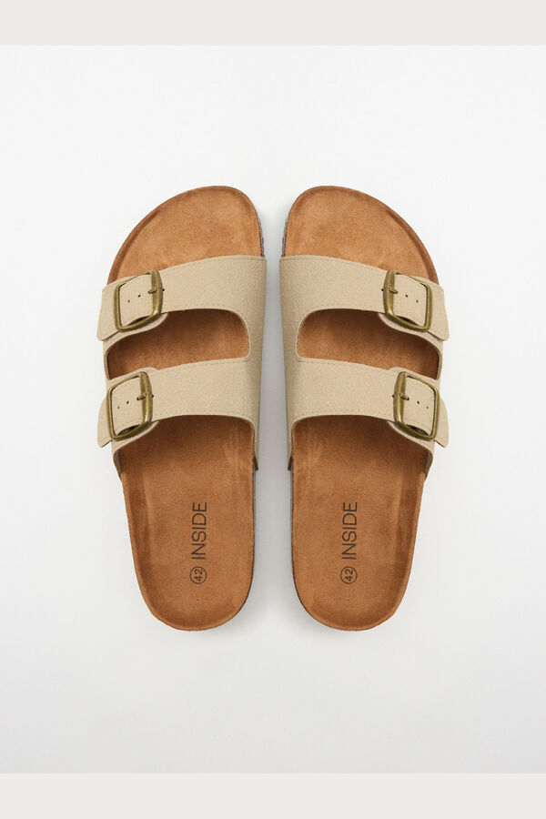 Inside Double buckle bio sandals brown