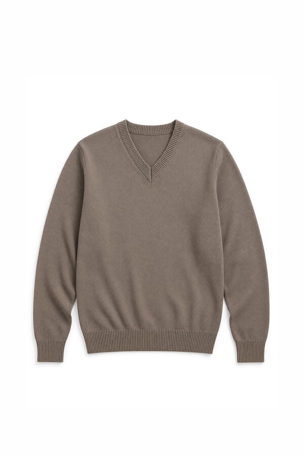 Springfield Plain V-neck jumper nude