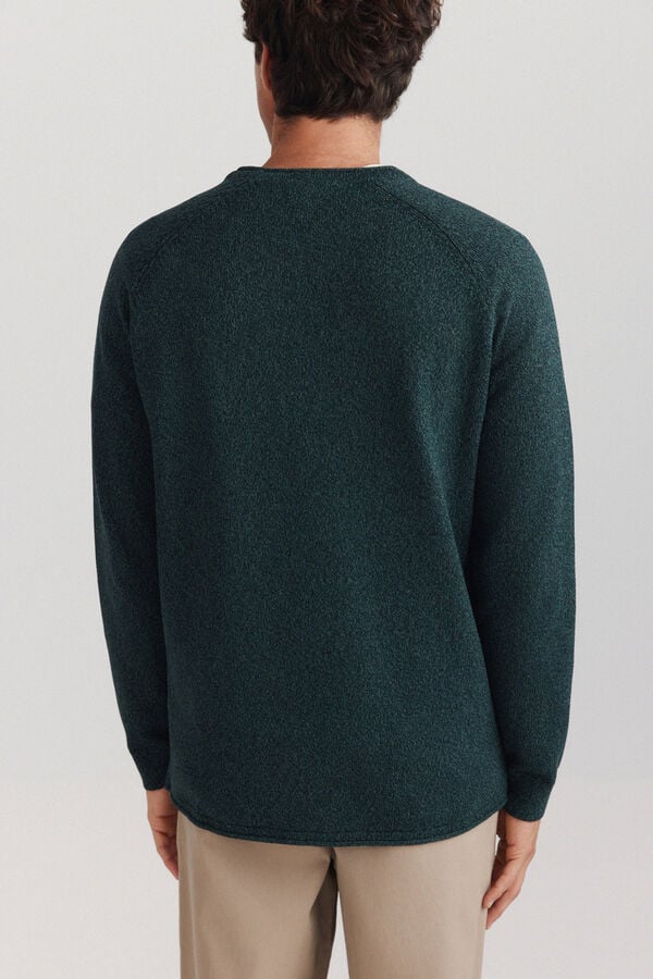 Springfield Plain twisted funnel neck jumper green