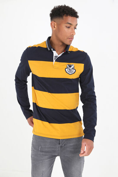 Springfield Long-sleeved striped polo shirt color