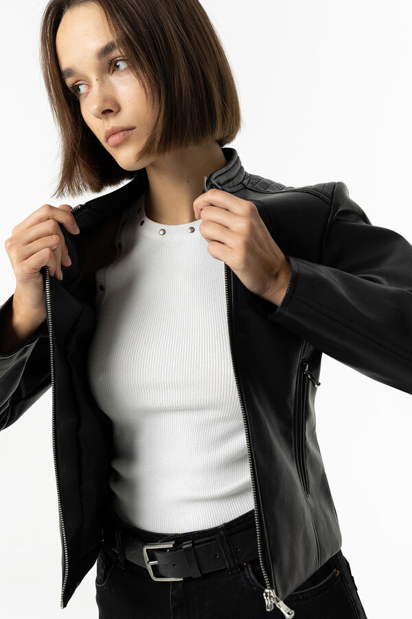 Tiffosi Chaqueta Efecto Piel negro