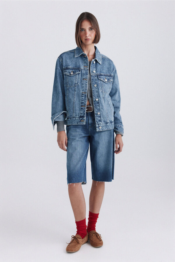 Springfield Oversize denim jacket blue