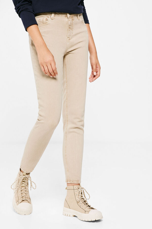 Springfield Sustainable wash slim cropped jeans tan