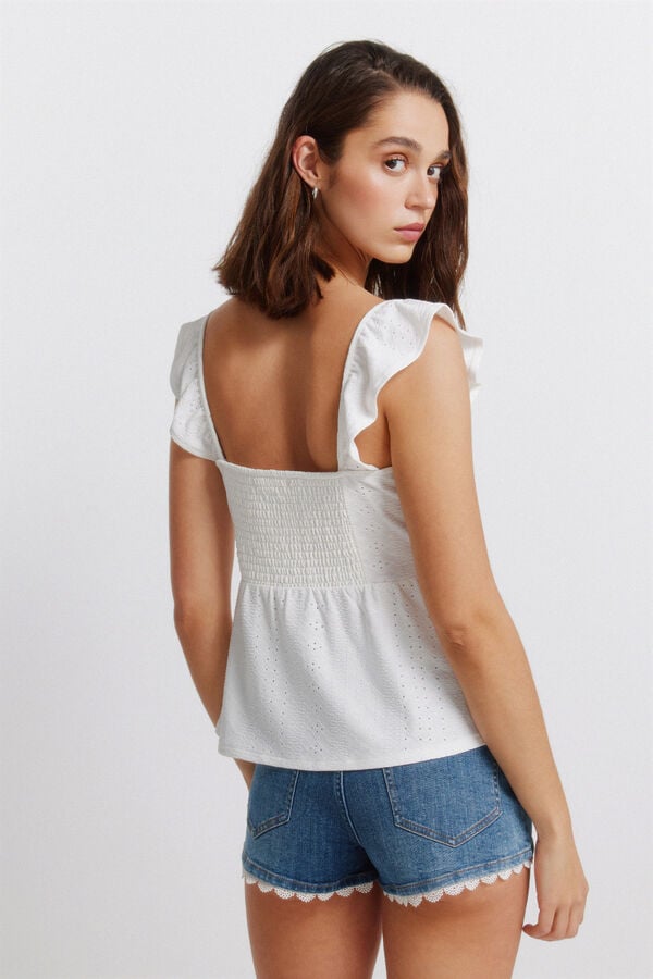 Springfield Vest top with ruffles printed