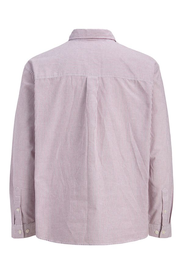 Jack & Jones PLUS long sleeve printed Oxford shirt rose