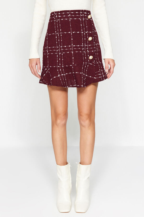 Trendyol Minissaia com baixo franzida  estampado