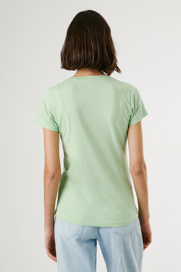 Pepe Jeans Camiseta b&aacute;sica manga corta logo frontal verde