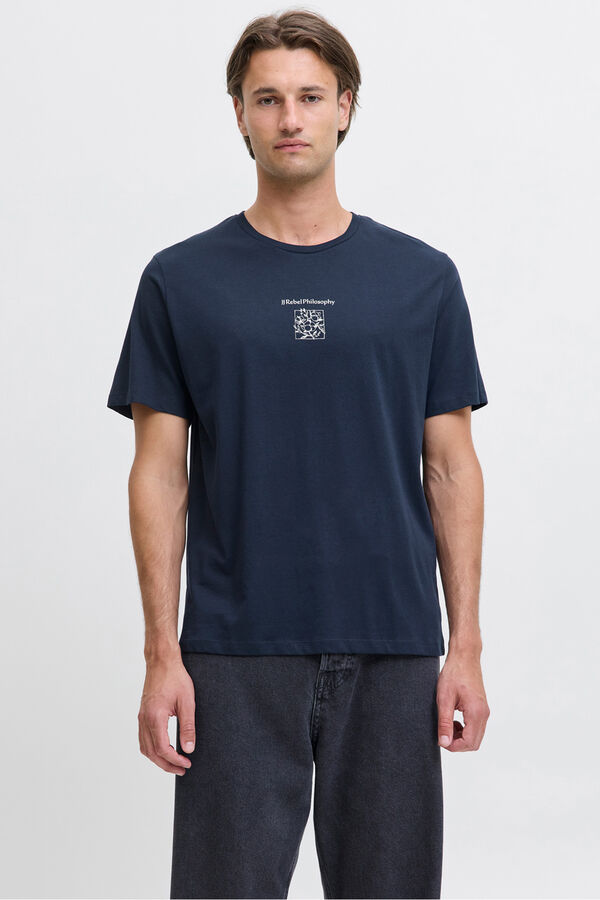 JJ REBEL T-shirt with back print blue