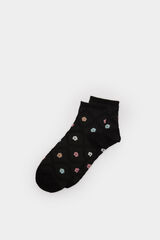 Springfield Čarape sa reljefnim dezenom i cvetovima crna