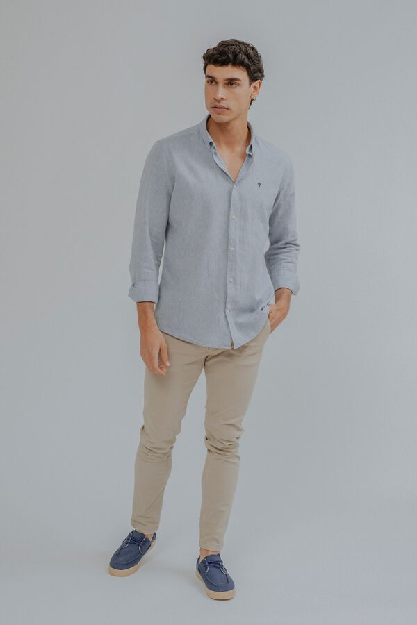 Celopman Camisa lino azul