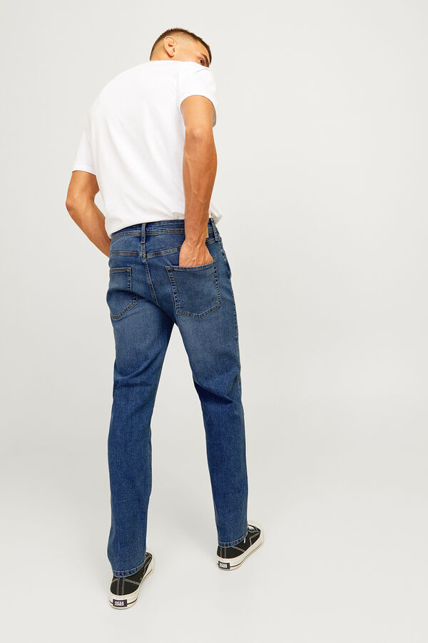 JJ REBEL cal&ccedil;a jeans de corte reto  azul