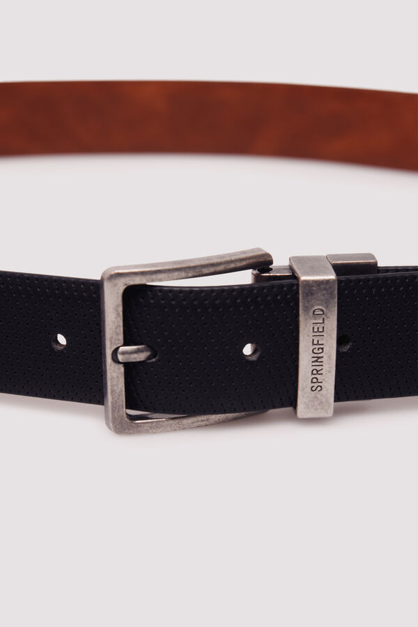 Springfield Microperforated reversible belt black
