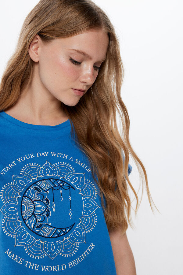 Springfield T-shirt Gráfica Étnica azul