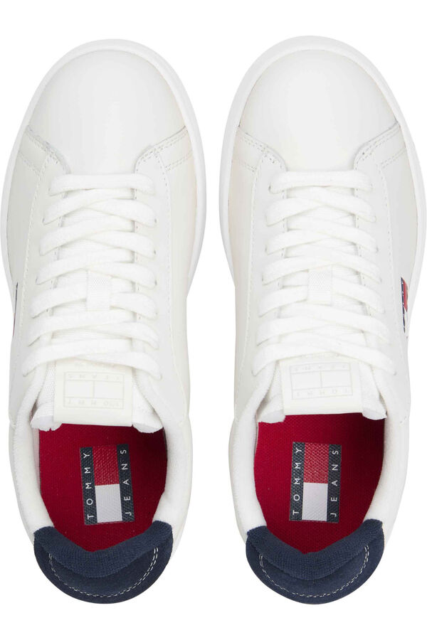 Tommy Jeans White Tommy Jeans sneakers with flag logo white