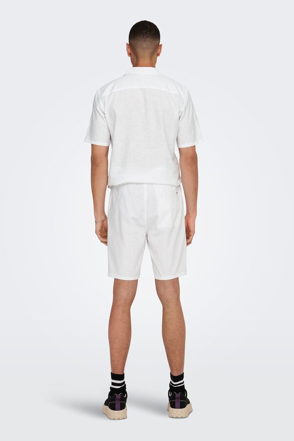 Only & Sons Linen Bermuda shorts white