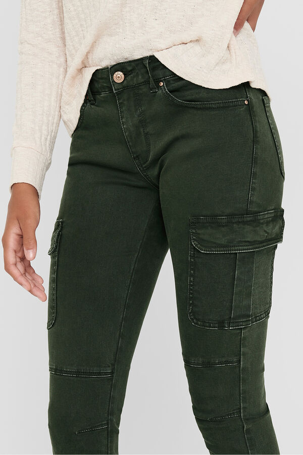 Only Slim fit cargo trousers green