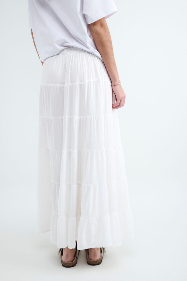 Balmohk Rustic panel maxi skirt white