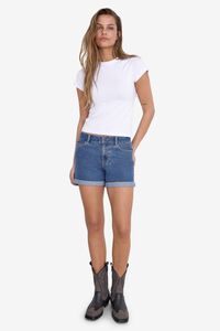 Noisy May Jeans curtos b&aacute;sicos com bainha