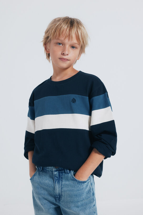 Springfield Kids Tricolor long sleeve T-shirt for boys Plava