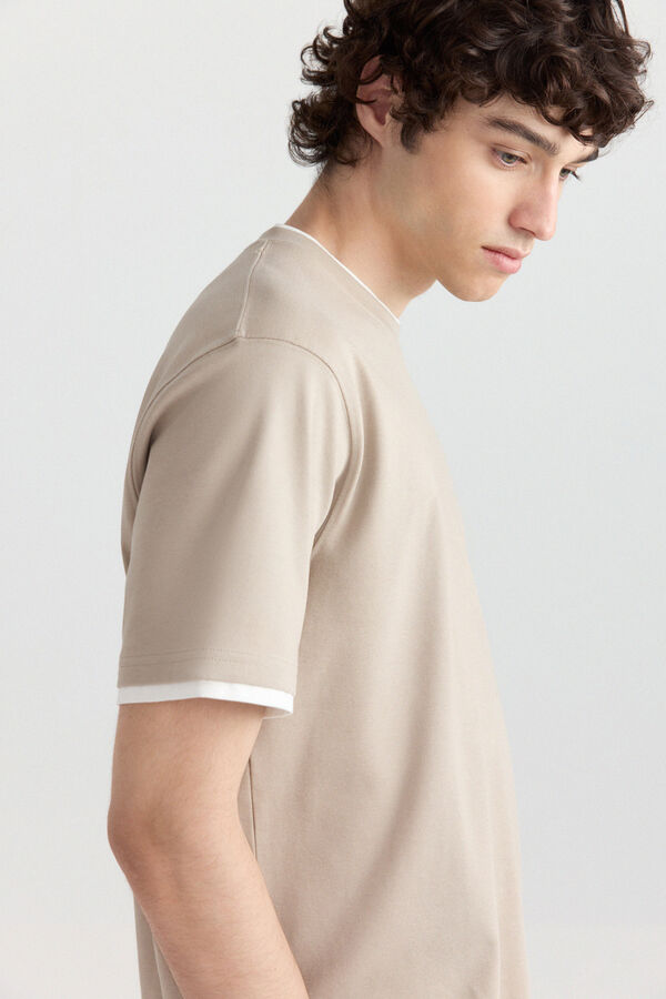 Springfield Double interlock T-shirt nude