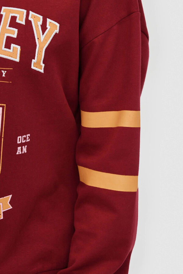 Inside Sudadera Oversize Con Estampado burdeos