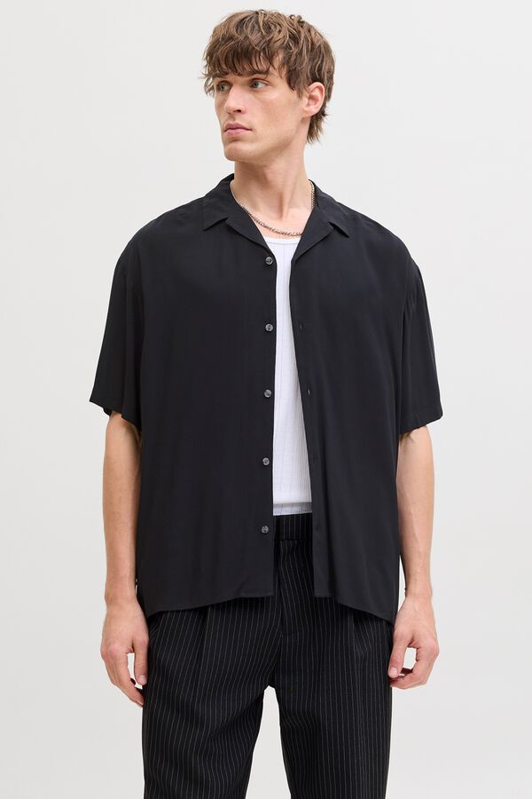 Jack & Jones Camisa relaxed fit viscosa negro
