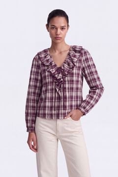Only Plaid ruffle blouse