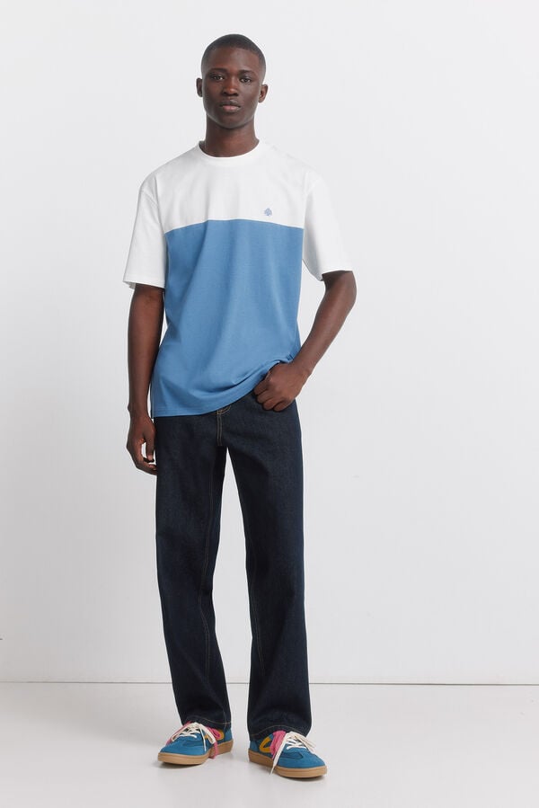 Springfield Color block t-shirt beige