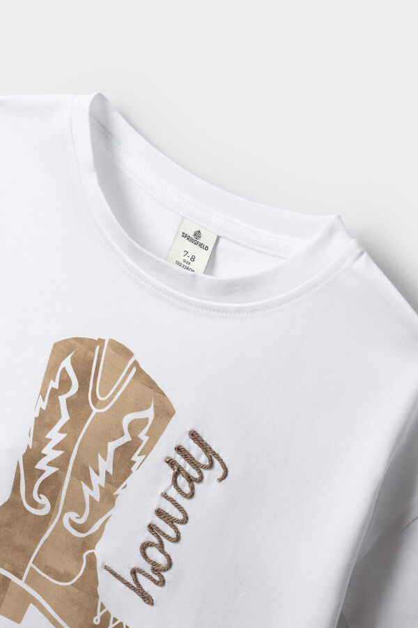 Springfield Kids Kaubojska majica kratkih rukava za devojčice Bela