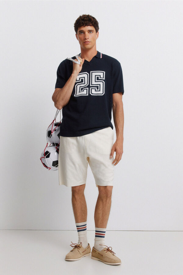 Springfield Jacquard sport polo shirt blue