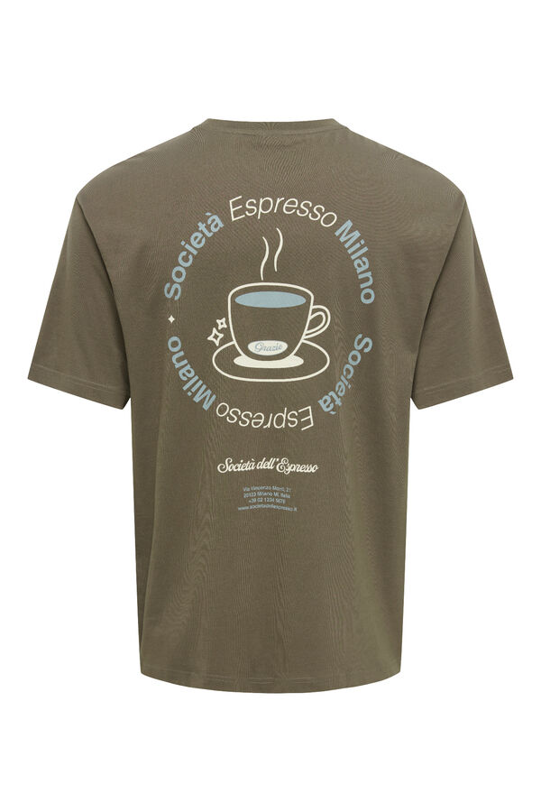 Only & Sons Camiseta relaxed fit marr&oacute;n