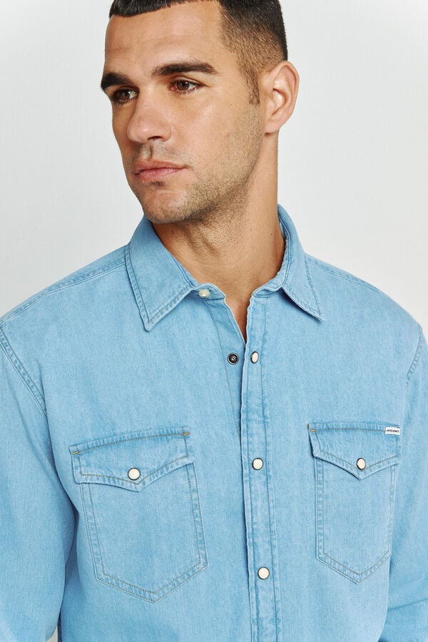 Jack & Jones Denim regular shirt blue