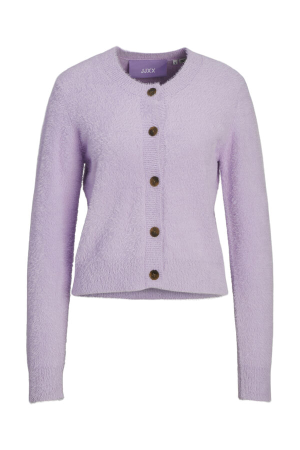Springfield Faux fur knit cardigan purple