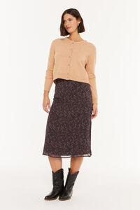 System Action Falda midi estampado floral peque&ntilde;o