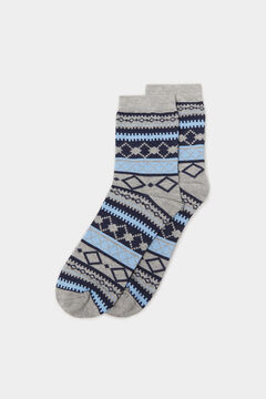 Springfield Jacquard trim socks blue