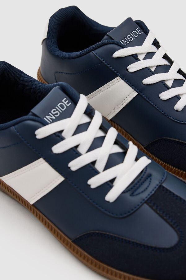 Inside Faux leather trainers blue