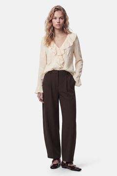 Pieces Ruffle 3/4 sleeve blouse