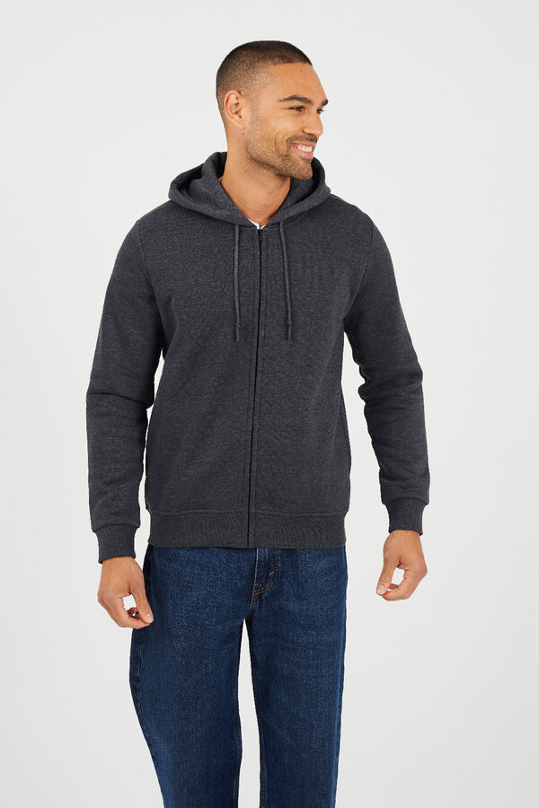 Brave Soul Sudadera con capucha y cremallera gris