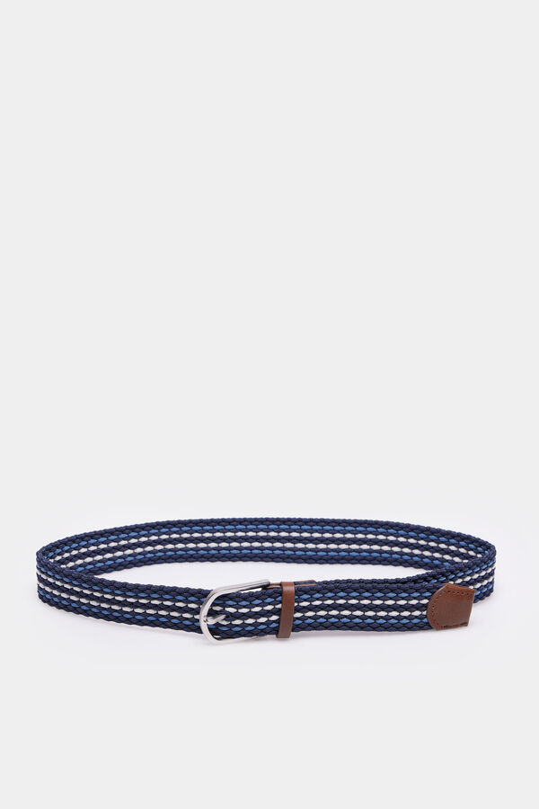 Springfield Stripes braided belt navy