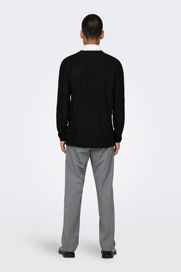 Only & Sons Jumper round neck. black