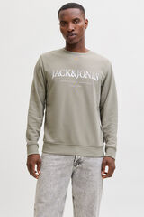 Jack & Jones Sudadera logo grande gris